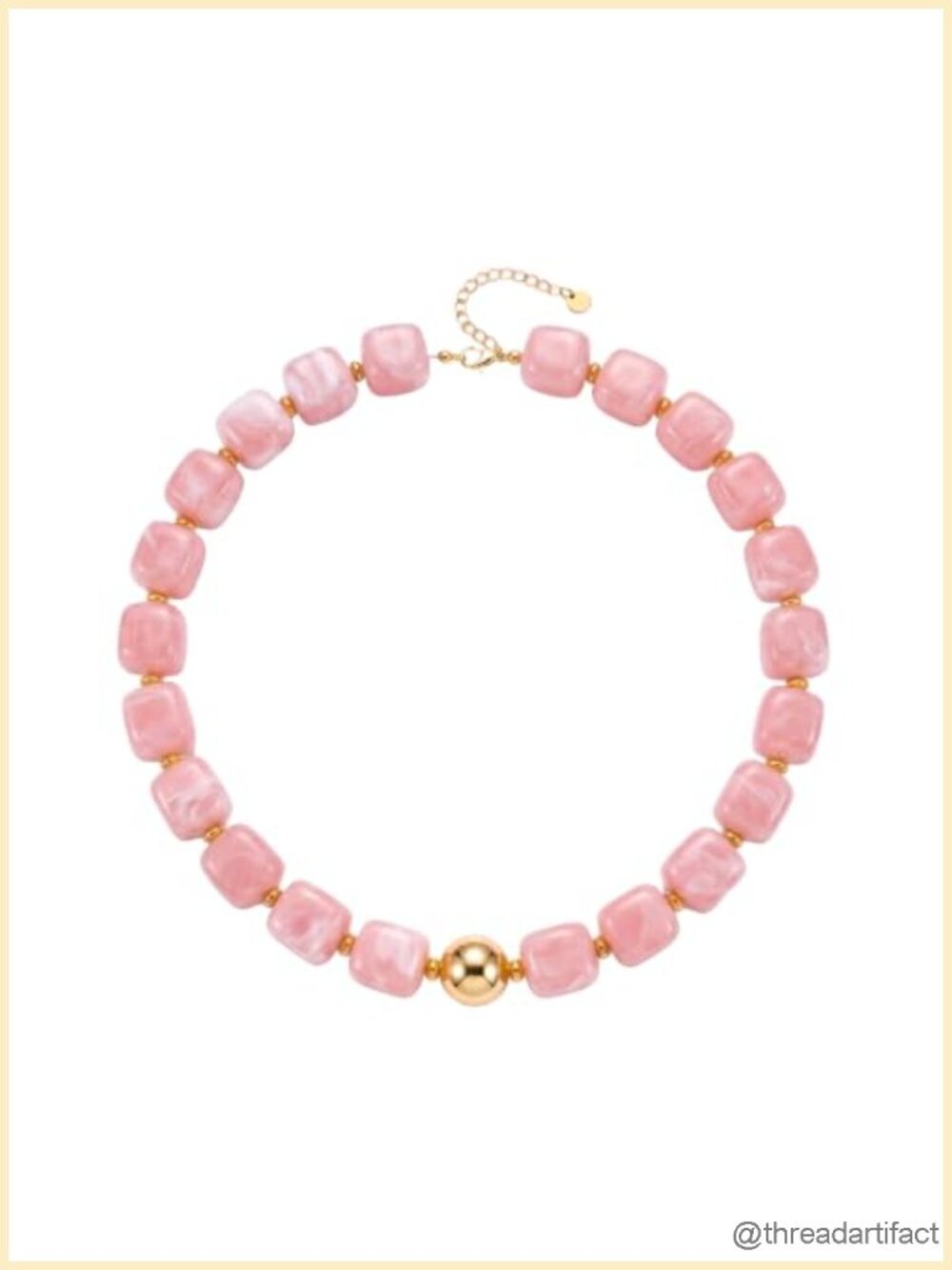 Chunky Dopamine Statement Necklace, Gold Charm Boho Summer Beach Jewelry